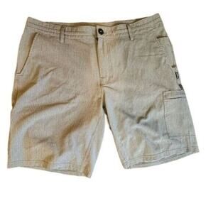 O'Neill Men's Hyperdry Comfort Stretch Shorts Gray Casual Striped Chino Size 36